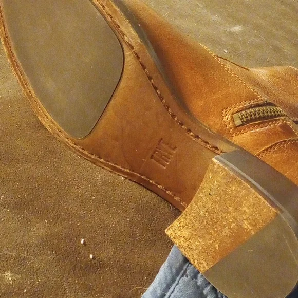 Frye Tan Leather Ankle Booties - Picture 6 of 7